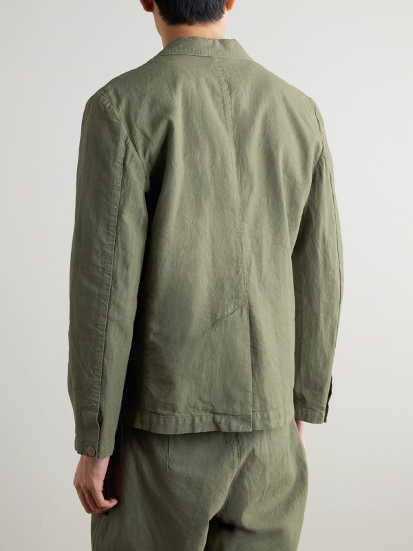 Lunar Linen and Cotton-Blend Suit Jacket - BK Lunar Linen and Cotton-Blend Suit Jacket - BK