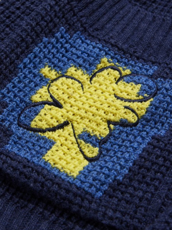 Embroidered Waffle-Knit Cardigan - CU