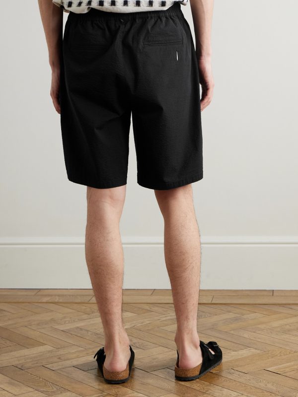 Assembly Wide-Leg Cotton-Blend Seersucker Shorts - BK Assembly Wide-Leg Cotton-Blend Seersucker Shorts - BK