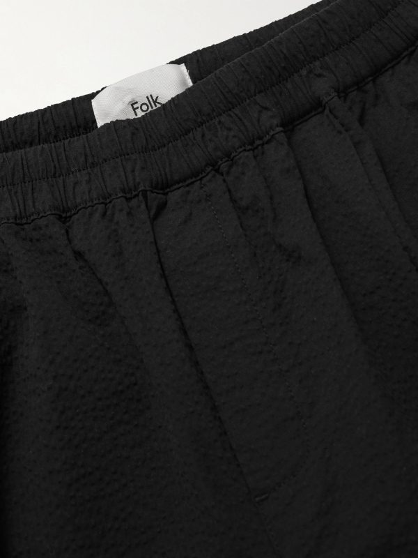 Assembly Wide-Leg Cotton-Blend Seersucker Shorts - E1 Assembly Wide-Leg Cotton-Blend Seersucker Shorts - E1