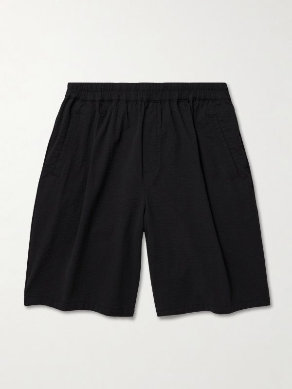 Assembly Wide-Leg Cotton-Blend Seersucker Shorts Assembly Wide-Leg Cotton-Blend Seersucker Shorts