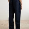 Straight-Leg Linen Trousers - BK Straight-Leg Linen Trousers - BK