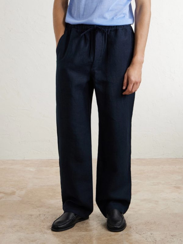 Straight-Leg Linen Trousers - FR Straight-Leg Linen Trousers - FR