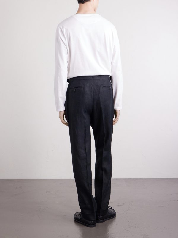 Amie Straight-Leg Linen Suit Trousers - BK Amie Straight-Leg Linen Suit Trousers - BK