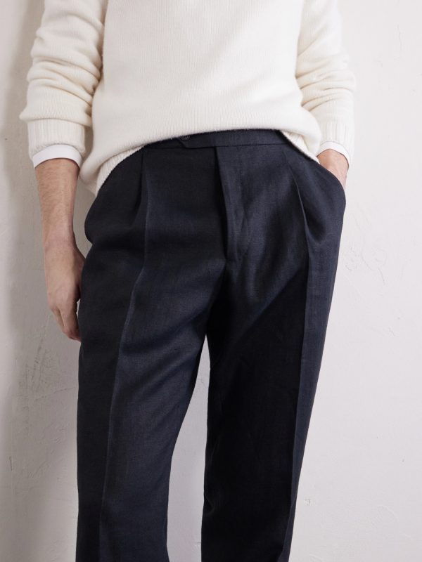 Amie Straight-Leg Linen Suit Trousers - CU Amie Straight-Leg Linen Suit Trousers - CU