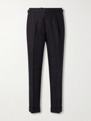 Amie Straight-Leg Linen Suit Trousers Amie Straight-Leg Linen Suit Trousers