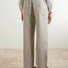 Straight-Leg Linen Trousers - BK Straight-Leg Linen Trousers - BK