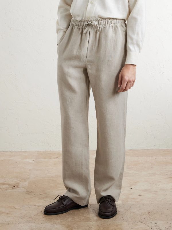Straight-Leg Linen Trousers - FR Straight-Leg Linen Trousers - FR