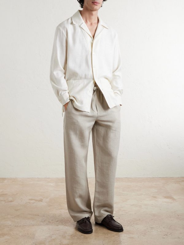 Straight-Leg Linen Trousers - OU Straight-Leg Linen Trousers - OU