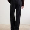Straight-Leg Silk Trousers - BK Straight-Leg Silk Trousers - BK