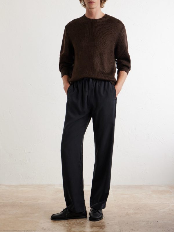 Straight-Leg Silk Trousers - OU Straight-Leg Silk Trousers - OU