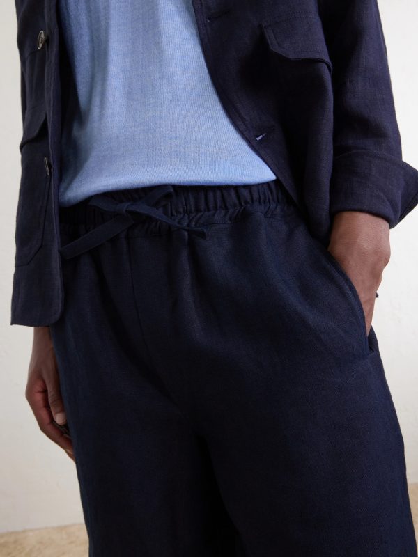 Straight-Leg Linen Drawstring Shorts - CU Straight-Leg Linen Drawstring Shorts - CU