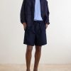 Straight-Leg Linen Drawstring Shorts - OU Straight-Leg Linen Drawstring Shorts - OU