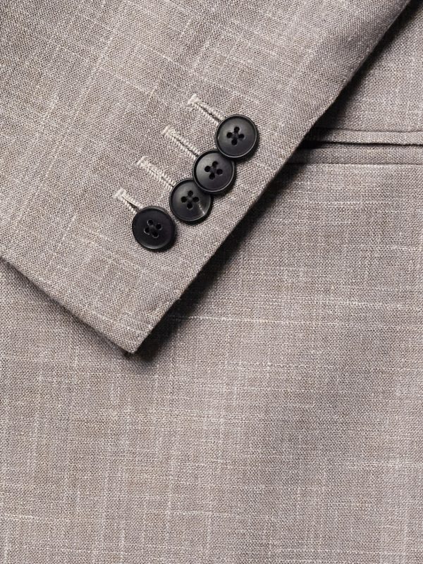 Slim-Fit Basketweave Wool, Silk and Linen-Blend Blazer - E1
