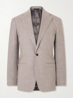 Slim-Fit Basketweave Wool, Silk and Linen-Blend Blazer Slim-Fit Basketweave Wool, Silk and Linen-Blend Blazer