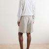 Straight-Leg Linen Drawstring Shorts - BK Straight-Leg Linen Drawstring Shorts - BK