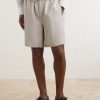 Straight-Leg Linen Drawstring Shorts - FR Straight-Leg Linen Drawstring Shorts - FR