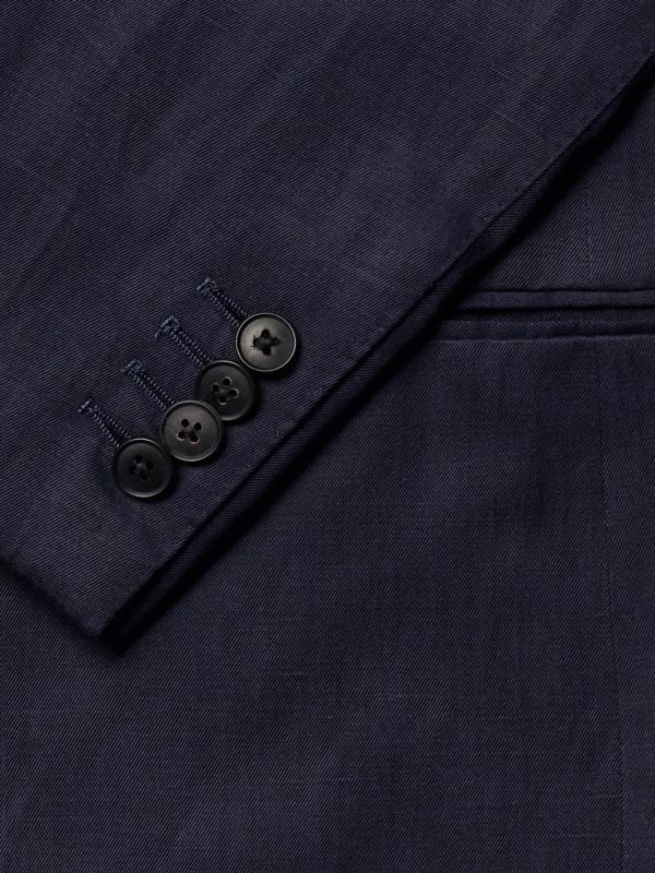 Slim-Fit Silk and Linen-Blend Suit Jacket - E1