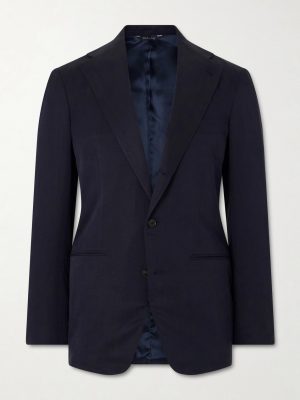 Slim-Fit Silk and Linen-Blend Suit Jacket