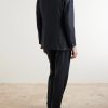 Linen Double-Breasted Suit Jacket - BK Linen Double-Breasted Suit Jacket - BK