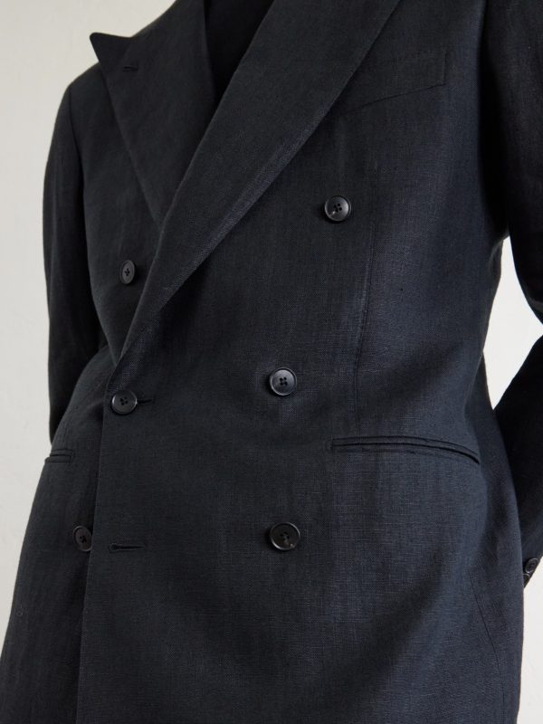 Linen Double-Breasted Suit Jacket - E2 Linen Double-Breasted Suit Jacket - E2