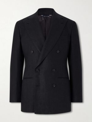 Linen Double-Breasted Suit Jacket