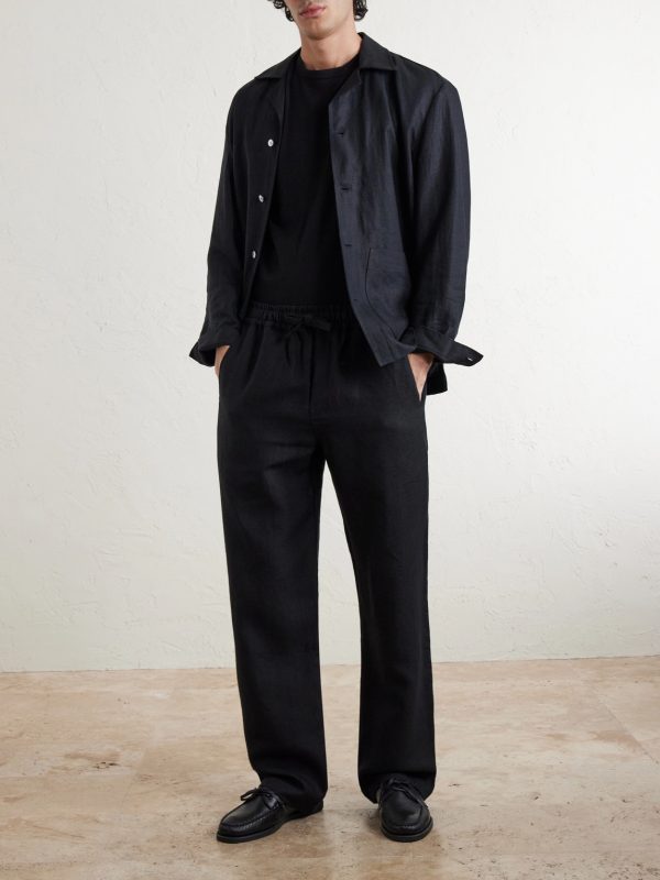 Straight-Leg Linen Trousers - OU Straight-Leg Linen Trousers - OU