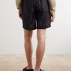 Straight-Leg Silk Shorts - BK