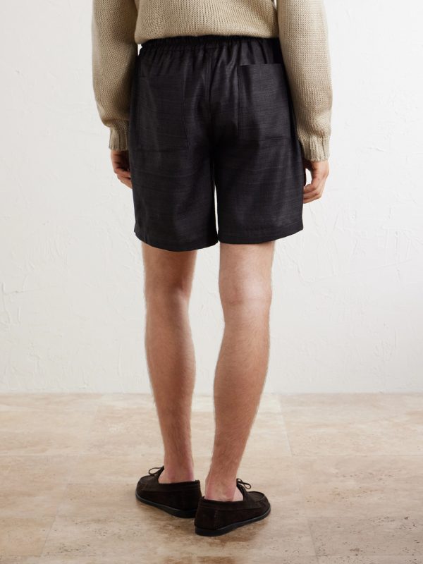 Straight-Leg Silk Shorts - BK