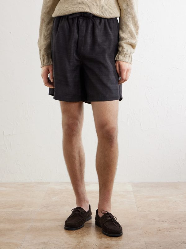 Straight-Leg Silk Shorts - FR