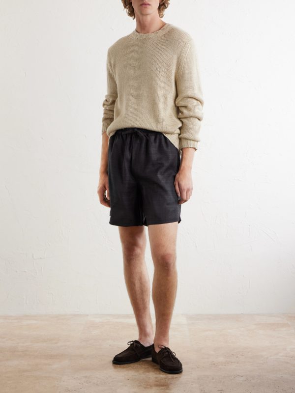 Straight-Leg Silk Shorts - OU