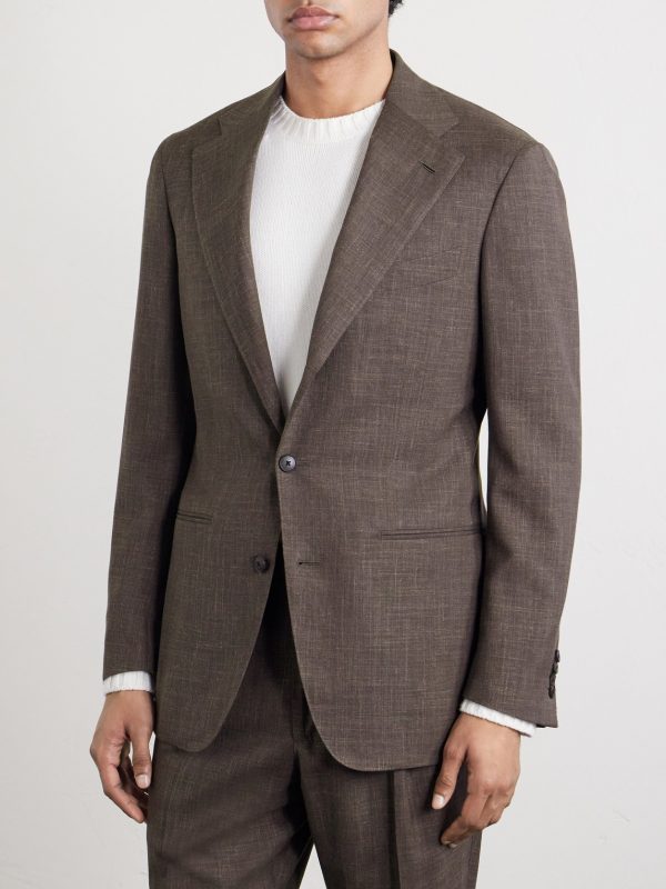 Slim-Fit Wool, Silk and Linen-Blend Suit Jacket - FR Slim-Fit Wool, Silk and Linen-Blend Suit Jacket - FR