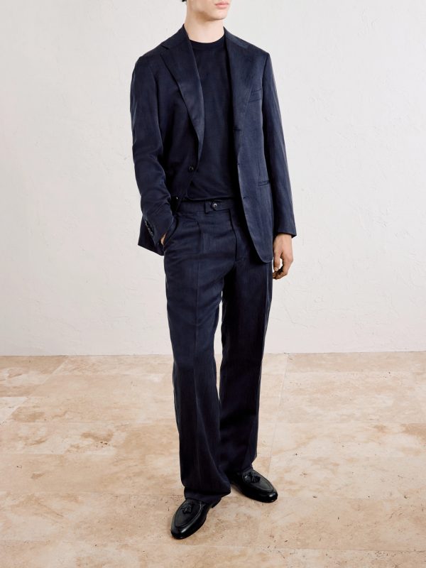 Amo Straight-Leg Pleated Silk and Linen-Blend Suit Trousers - OU Amo Straight-Leg Pleated Silk and Linen-Blend Suit Trousers - OU