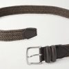 3.5cm Leather-Trimmed Woven Belt - E1