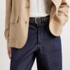 3.5cm Leather-Trimmed Woven Belt - OU