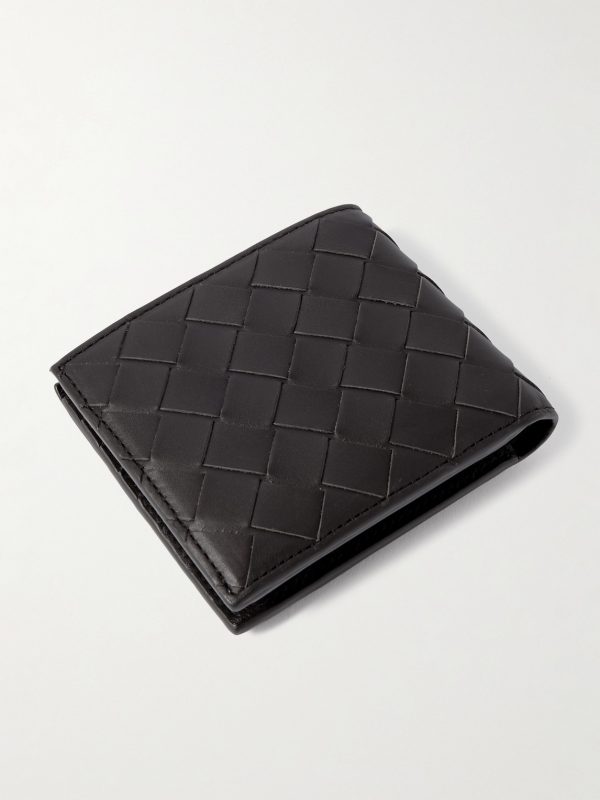 Intrecciato Leather Bifold Wallet - BK Intrecciato Leather Bifold Wallet - BK
