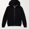 Logo-Flocked Jersey Zip-Up Hoodie