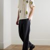 Camp-Collar Printed Embroidered Linen and Cotton-Blend Shirt - OU Camp-Collar Printed Embroidered Linen and Cotton-Blend Shirt - OU