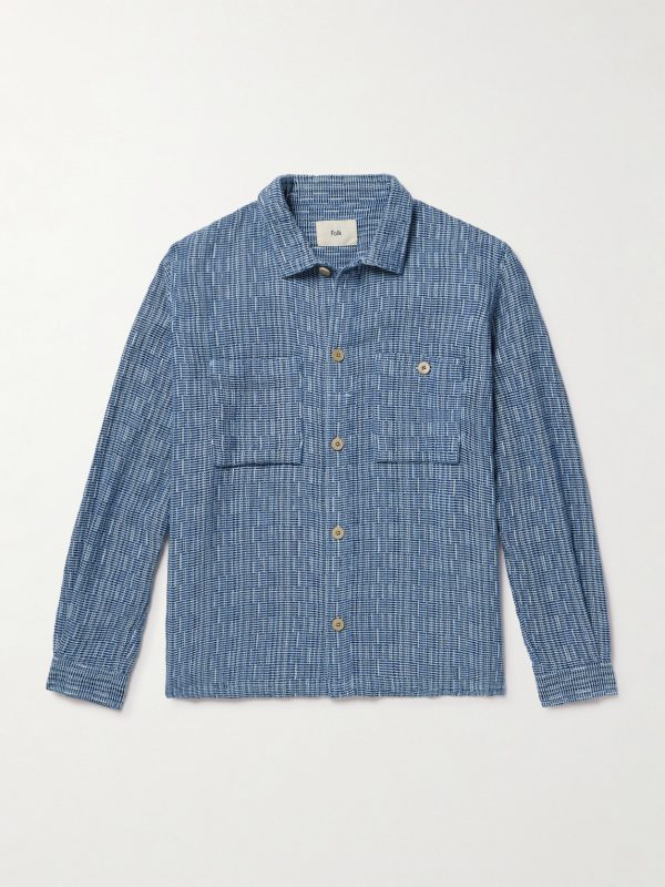 Patch Basketweave Cotton Overshirt