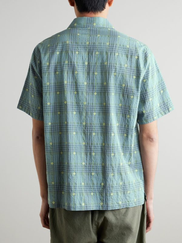 Gabe Embroidered Checked Linen and Cotton-Blend Shirt - BK Gabe Embroidered Checked Linen and Cotton-Blend Shirt - BK
