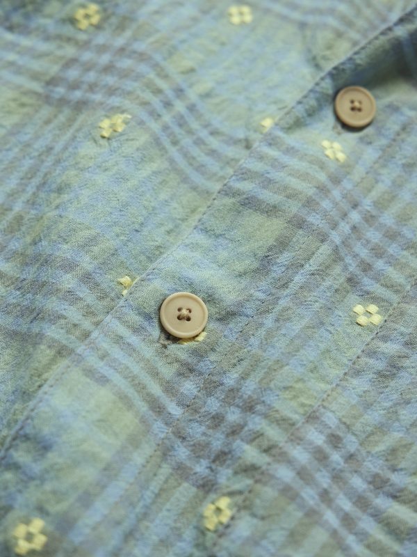 Gabe Embroidered Checked Linen and Cotton-Blend Shirt - CU Gabe Embroidered Checked Linen and Cotton-Blend Shirt - CU