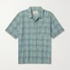 Gabe Embroidered Checked Linen and Cotton-Blend Shirt Gabe Embroidered Checked Linen and Cotton-Blend Shirt