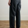 Straight-Leg Pleated Cotton Trousers - BK Straight-Leg Pleated Cotton Trousers - BK