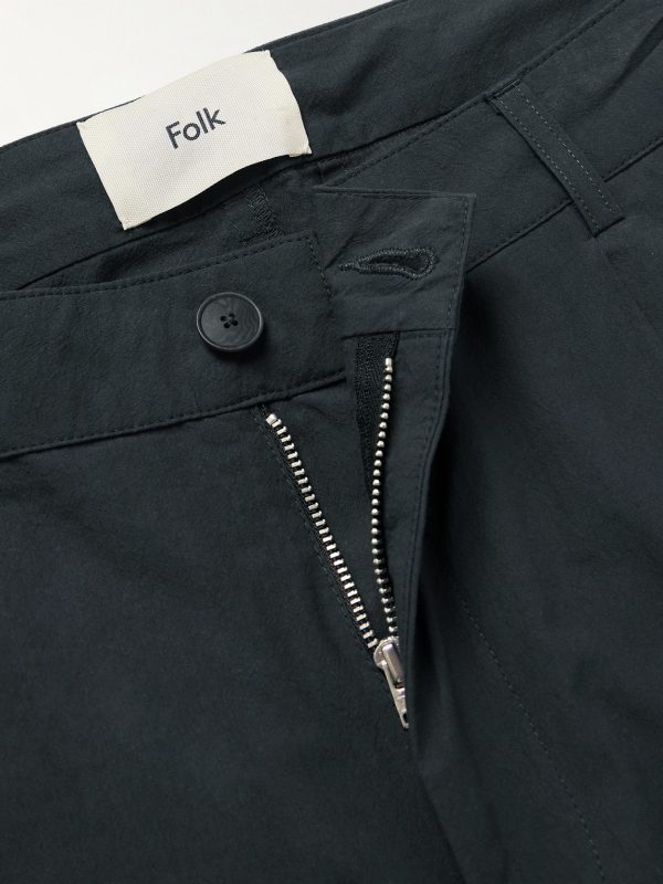 Straight-Leg Pleated Cotton Trousers - E1 Straight-Leg Pleated Cotton Trousers - E1