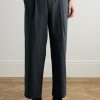 Straight-Leg Pleated Cotton Trousers - FR Straight-Leg Pleated Cotton Trousers - FR