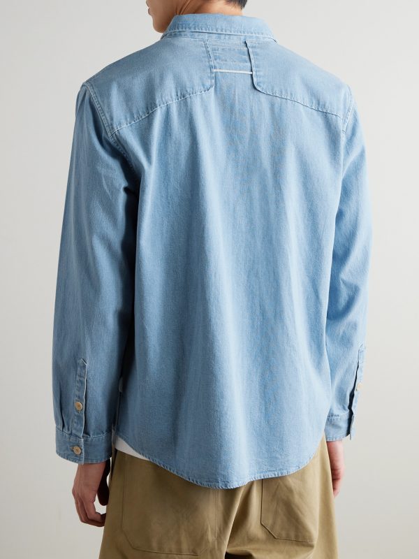 Loop Cord-Trimmed Denim Shirt - BK