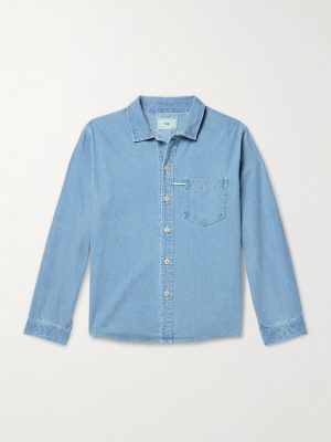 Loop Cord-Trimmed Denim Shirt Loop Cord-Trimmed Denim Shirt