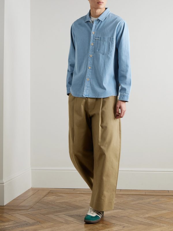 Loop Cord-Trimmed Denim Shirt - OU
