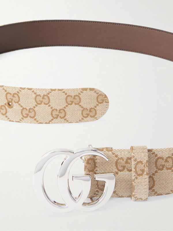 4cm Marmont Logo-Jacquard Canvas Belt - E1