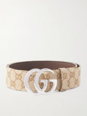 4cm Marmont Logo-Jacquard Canvas Belt